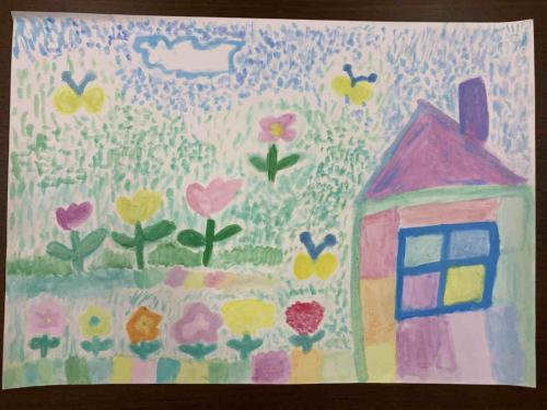 1年「おはなもカラフルおうちもカラフルすてきなせかい」