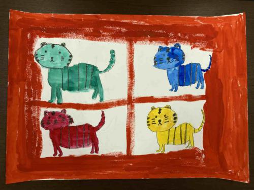 3年「カラフルなトラ」