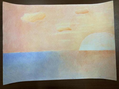 4年「朝焼けと海」