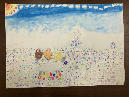 5年「ねこと花ばたけ」