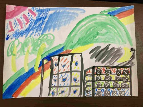 6年「カラフルな町の中」